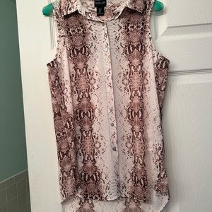 Rachel Zoe button front sleeveless blouse.  New without tag